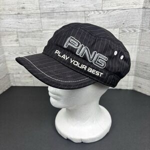 Ping play your best stitched logo black pinstripe adjust women golf hat cadet
